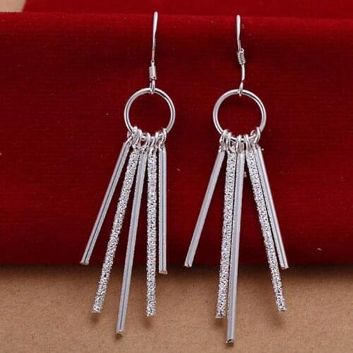 Fashion jewelry Earring For Women, Plated Earrings Five Post Earrings E026 /YPGPDIZG YVGPUANK silver color