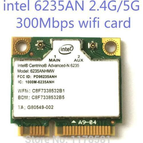 NEW for Intel 6235 6235AN Dual band 300Mbps Wireless Wifi Bluetooth BT 4.0 5GHz 2.4GHz half Mini PCI-E Card