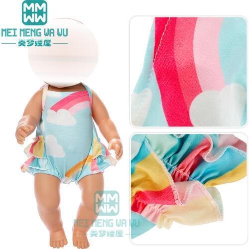 Clothes for doll fit 43cm baby new born doll fashion hanging neck swimsuit princess dress