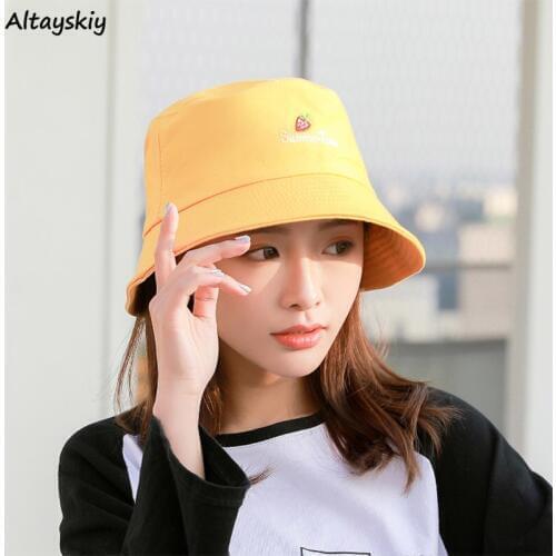 Bucket Hats Women Korean Sunshade Female Summer Black Soft Lovely Fisherman Hat Womens Harajuku All-match Couples Daily Student