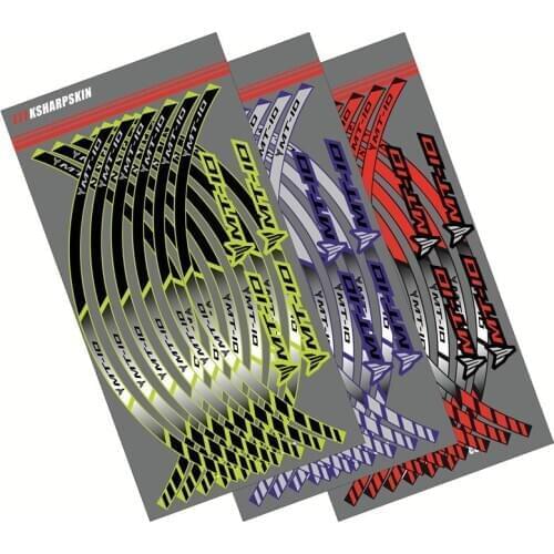 Pegatina rueda moto Motorcycle Wheel Rim Decals Wheel Reflective Stickers Stripes For YAMAHA MT10 MT-10