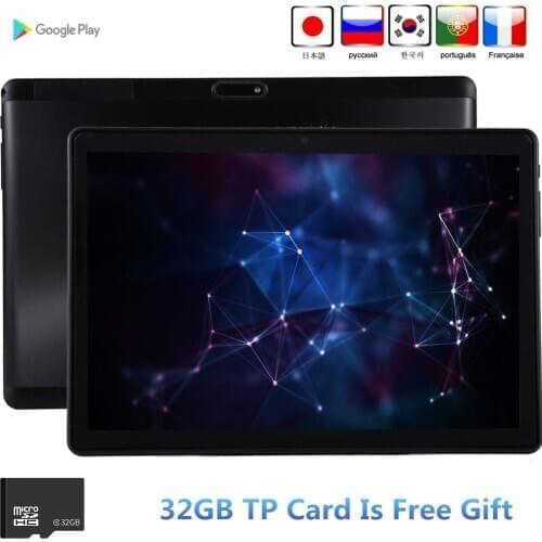 MTK Octa Core Tablets pcs 64GB ( 32GB +32GB Card ) Bluetooth Wifi phablet Android 9.0 10.1 inch tablet pc Dual SIM Card CE Band
