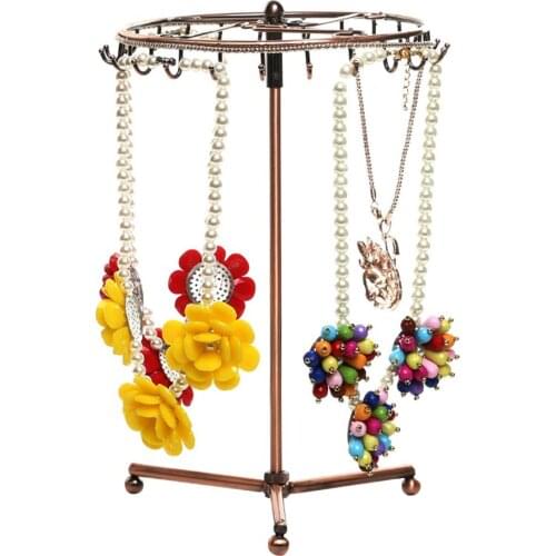 23 Hooks Rotary Necklace Bracelet Holder Jewelry Display Stand Rack Organizer Durable Round Display Rack Rotatable Jewelry Rack