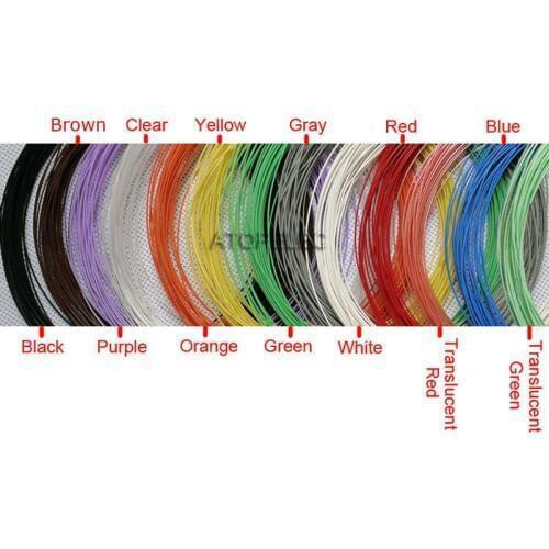 30AWG 0.7mm OD Silver Plated FEP Wire OFC Copper Cable HiFi Audio Speaker Headphone DIY Black/Red/Yellow/Green/Blue/White/Clear