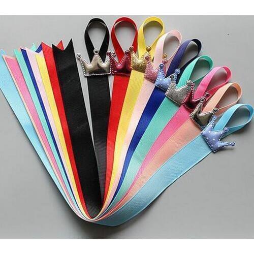 Rainbow colors Toddlers hair clip storage tape Assorted CROWN ribbon Hairpins Holder Kids hair accessories holding band
