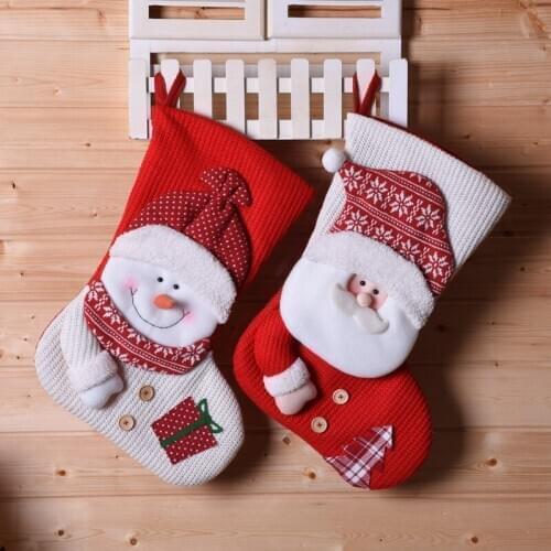 Santa Claus Snowman Christmas Stockings New Year Candy Gift Bag Gift Holder Christmas Tree Decoration Hanging Ornaments Natalizi