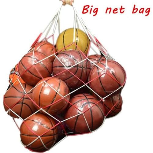 Training Field Football Basketball Storage 15 Balls Carrying Net Bag Mesh Bag