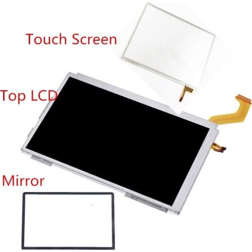 High Quality 3Pcs/Set New Top LCD Screen Touch Screen and Protector Mirror For 3DS XL Console Upper LCD Screen