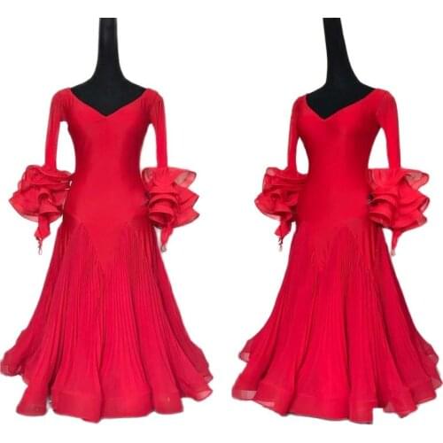 Ballroom Dance Dress Women for Competition Standard Dance Dress Ballroom Dance Costumes Pleated Material Dress fabric