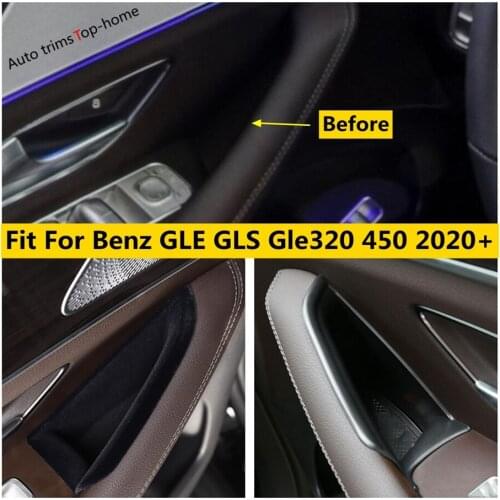 1 Pair Car Door Armrest Storage Box Organizer Container Holder Trim Accessories For Mercedes-Benz GLE GLS Gle320 450 2020 2021