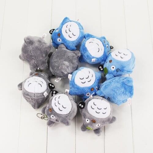 10pcs/Lot My Neighbor Totoro Keychain Pendants Chinchilla with Fairy Dust Plush Toys