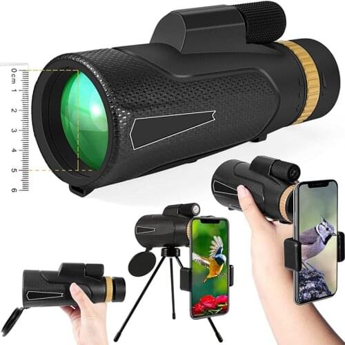 12X50 Monocular Telescope with Quick Holder for Smartphone Low Night Vision Waterproof Fog Cosmic Scope Monoculars