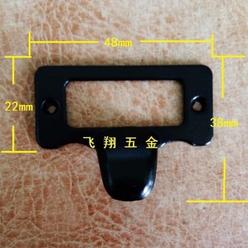 30Pcs New color balck finger label frame card holder pull handle for cabinet drawers box bin furniture 48*38mm