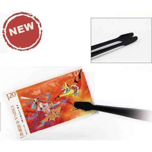 LOT X 5PCS Black Stamp tweezers (straight - spade) 4.72" & 5.98" length tweezers- standard