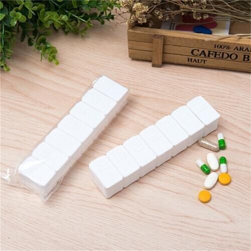 7 Days Pill Case Medicine Storage Tablet Pill Box With Clip Lids Pill Case Splitters Storage Dispenser Weekly Medicine Organizer