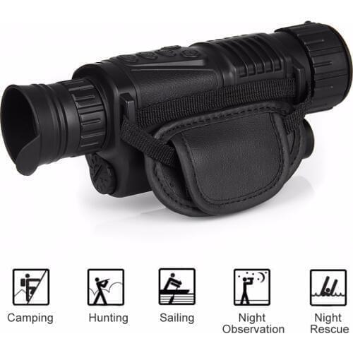 Suntekcam 5X40 Digital Infrared Night Vision Telescope Goggle Monocular 200m Range Video DVR Imagers for Hunting Camera Device