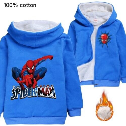 Disney Spring Autumn Cartoon Spiderman Print Coat Children Sweatshirts Boys Hoodie Kids Jacket Coat Baby Outwear Clothing