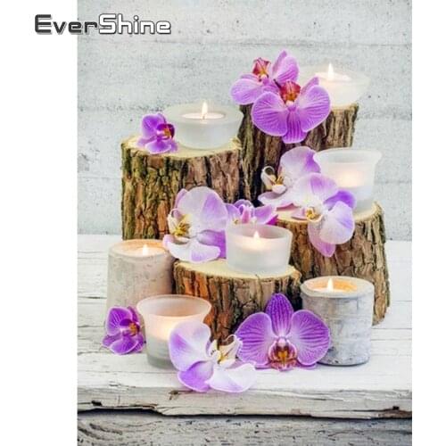 Evershine Diamond Painting Orchid 5D DIY Diamond Embroidery Sale Flower Cross Stitch Kit Rhinestones Pictures Handicrafts