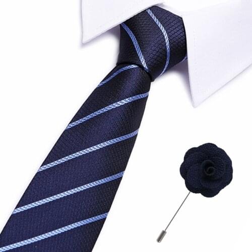 European Mens Silk Necktie Ties Skinny Dot Narrow 7.5cm Tie Casual Plaid Bow Tie&brooch set England Cravat
