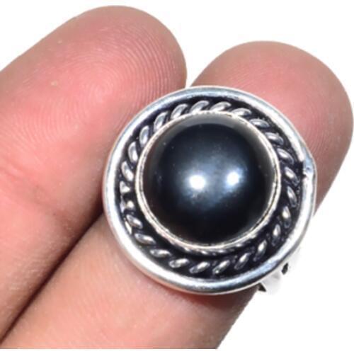 Labradorite Ring Silver Overlay over Copper , Size: 8.75 , R4815