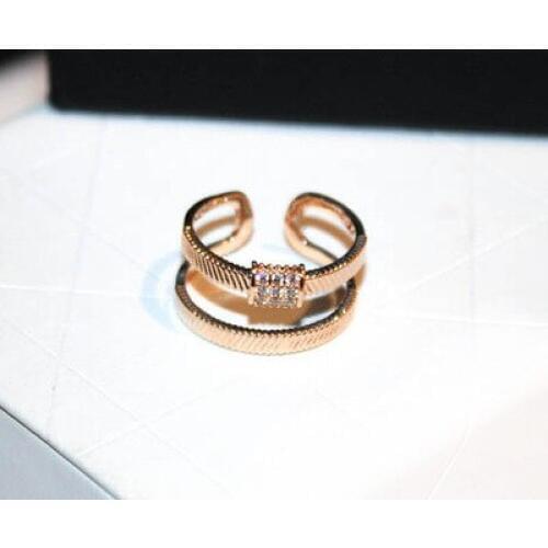 Fashion Rhinestone Opening Rings For Women Bijoux 2 Layers Gold Color Adjustable Ring Trendy Jewelry Gift Female NWLR122