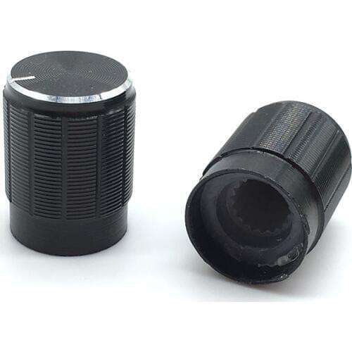 5pcs Black Silver Aluminium Alloy Switch Caps 13x17mm Potentiometer knobs Encoder Switch Plum Shaft