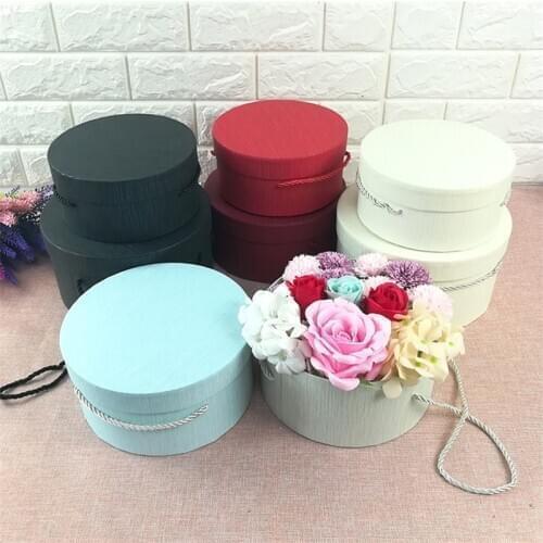 24set Florist Hat Boxes Round Box Candy Gift Boxes Gift Bag Box Packaging Boxes for Gifts Christmas Flowers Gifts Living Vase