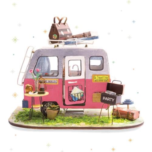 Robotime DIY Doll House with Furniture Wooden Miniature House Doll Toys for Children Girls Gift DGM04