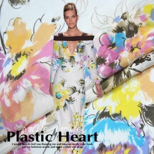 LEO&LIN 8 Mumi true silk flower in spring summer dress shirt fabric diy (1 meter)