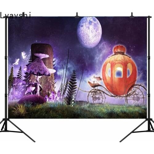 Lyavshi Backdrop Halloween pumpkin carriage Children dream Photography Props Photo photography Background Available Customized