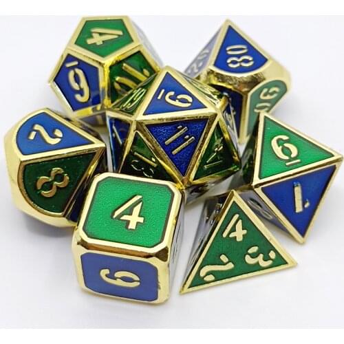 7 PCs Metal Dice DND Dice Polyhedral Dice Set for Role Playing Game MTG Pathfinder