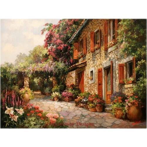 Embroidery Counted Cross Stitch Kits Needlework - Crafts 14 ct DMC DIY Arts Handmade Decor - Enchanted Cottage