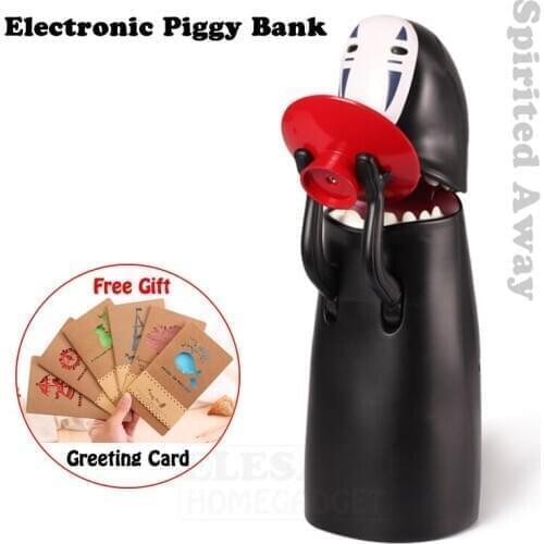 New Plastic Money Box Electronic Piggy Bank Spirited Away Faceless Eat Coin Automatically For Kids Birthday Christmas Gift