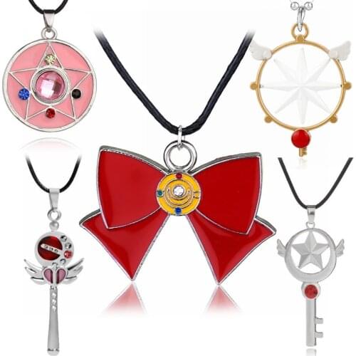 Childhood Anime Star Moon Necklace Beautiful Choker Jewelry Pendants Necklaces Women Girl Kawaii Gift