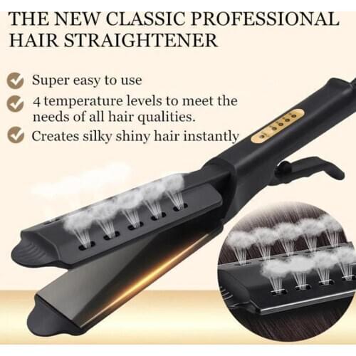 Pro Salon Women Hair Straightener Ceramic Flat Curling Iron And Straightening/hair Curler Brush For All Hair Styling