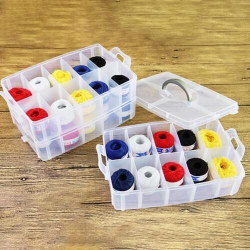 3 Layer Clear Storage Jewelry Box Compartment Adjustable Container for Beads earring box for jewelry rectangle Box Case