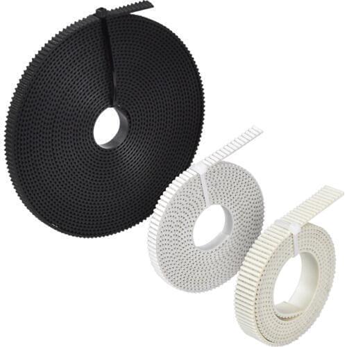 2/5M PU with Steel Core GT2 Belt Width 6/10mm Timing belt White Black PU open ended belt Pitch 2mm Pulley 3D Printer parts