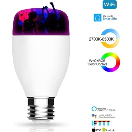 Smart Light Bulb WiFi Smart Bulbs Dimmable Multicolor LED Bulb Work with Alexa Google Home IFTTT E27 7W RGBW Color Changing Bulb