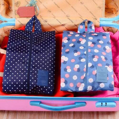 Waterproof Dustproof Travel Shoe Storage Bag Nylon Shoe Organizer Foldable Storage Portable Underwear Sock Handle Bags