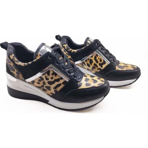 2020 Spring and summer new sports style platform shoes womens casual all-match leopard print running shoes