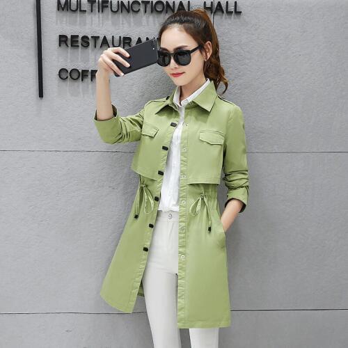 Trench 2020 Spring Autumn Coat Womens Windbreaker Single Breasted Slim Outwear Pink Ladies Coats Casaco Feminino WXF101