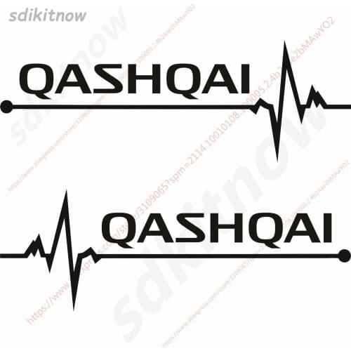 1pair Heart BEATS Car Decal Sticker Styling Windows Door Decoration For NISSAN QASHQAI J10 J11 2018 2019 2011 2020 accessories