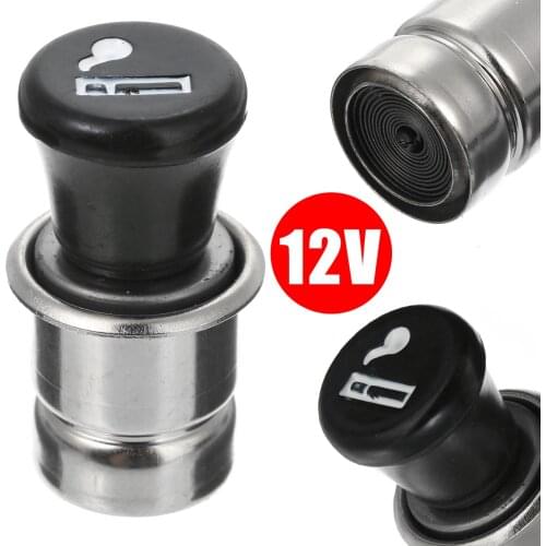 1pc Universal 12V Metal Car Cigarette Cigar Lighter Power Socket Plug Outlet Auto Accesories Heat Resisting Plastic Power Socket