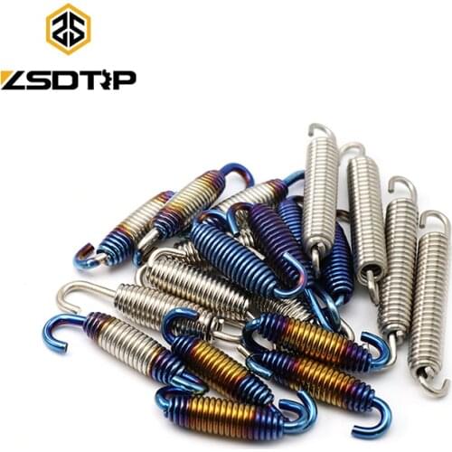 ZSDTRP 2pcs Stainless Steel Springs Scooter Motorcycle Exhaust Pipe Muffler Springs Hooks Motorcycle Scooter Accessories