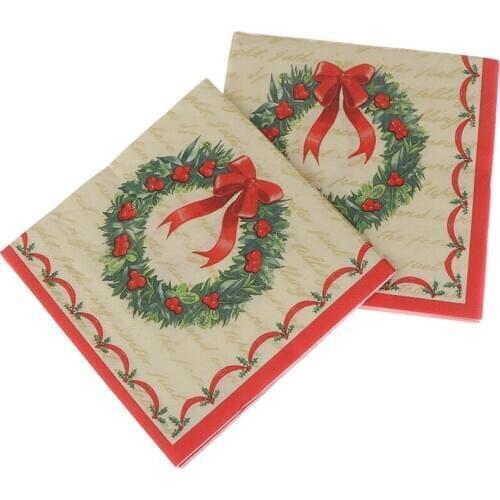 20PCS/set Napkins Disposable Garland Printed Graphic Tissues Serviettes Hand Paper for Christmas Baby Shower Birthday Decor