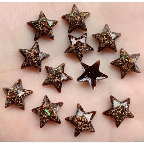 40PCS 14mm Five pointed star Resin Rhinestone stones and crystals Flatback For DIY Clothes Decoration Craft