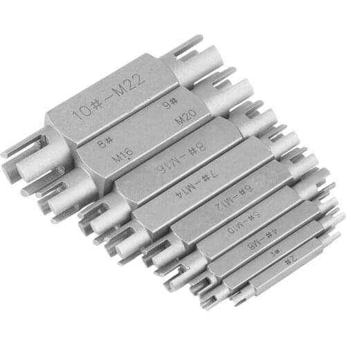 9Pcs Broken Head Taps Set Double Head Screw Tap Extractor Hex Tap Extractor For Screw Remove Tools Screw Extractor