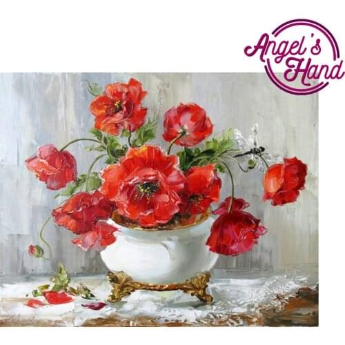 Diamond Embroidery red flowers icon 5D Diy diamond painting Cross Stitch Poppy picture round Rhinestones diamond mosaic pattern
