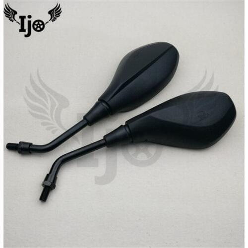 Free shipping black unviersal 10MM 8MM moto mirrors for kawasaki honda suzuki yamaha motorcycle rearview mirror motorbike parts