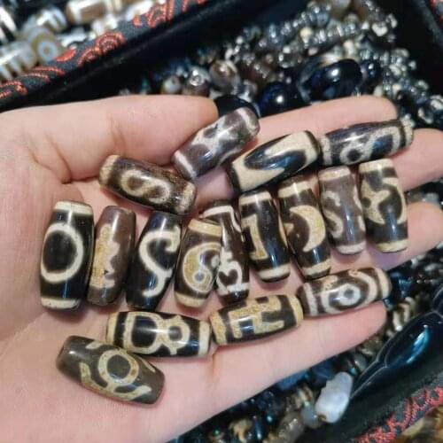 3pcs/lot dzi bead origin history first generation elephant cinnabar agate dzi bead full cinnabar pattern wholesale natural Gems